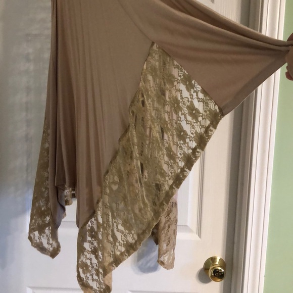 Taupe lace vest kimono-new - Picture 4 of 4